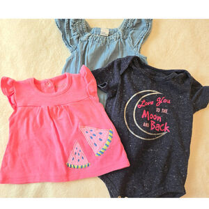 Sz 3-6 Mos. Lot/3 Baby Girl Clothes Bundle